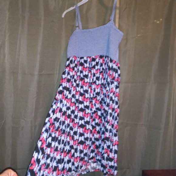 Spaghetti Strap Jean Top Butterfly Dress - Picture 2 of 4